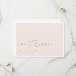 Modernes & elegantes Rosa & Rose Blush Gold Script Save The Date