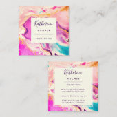 Modernes, elegantes Rosa Swirl Beruflich Quadratische Visitenkarte (Vorne/Hinten)