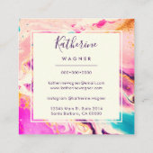 Modernes, elegantes Rosa Swirl Beruflich Quadratische Visitenkarte (Rückseite)