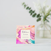 Modernes, elegantes Rosa Swirl Beruflich Quadratische Visitenkarte (Stehend Vorderseite)