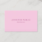 Modernes elegantes rosa Template Einfach Beruflich Visitenkarte (Vorderseite)