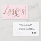 Modernes elegantes Rosa- u. Rosengold peitscht Visitenkarte (Vorne/Hinten)