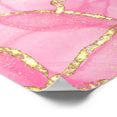 Modernes, elegantes Rosa- und Gold-Hochzeitszeiche Poster (Ecke)