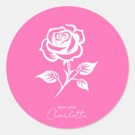 Modernes, elegantes Rosa und Rose Runder Aufkleber