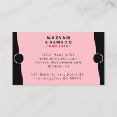 Modernes Elegantes Rosa und Schwarz Visitenkarte (Rückseite)