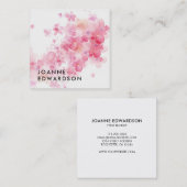 Modernes, elegantes, rosa Wasserfarben beruflich Quadratische Visitenkarte (Vorne/Hinten)