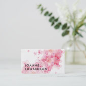 Modernes, elegantes, rosa Wasserfarben beruflich Visitenkarte (Stehend Vorderseite)