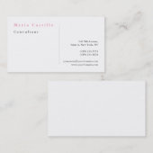 Modernes Elegantes Rosa Weiß Minimalistisch Schlic Visitenkarte (Vorne/Hinten)