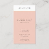 Modernes elegantes, rosa weißes Template einfach Visitenkarte (Rückseite)