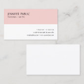 Modernes elegantes, rosa weißes Template Visitenkarte (Vorne/Hinten)