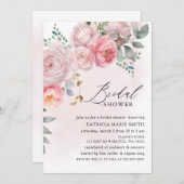 Modernes elegantes rosafarbenes Brautparty Einladung (Vorne/Hinten)