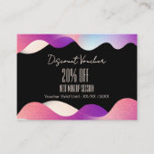 Modernes elegantes, rosafarbenes Wellenmuster Rabattkarte (Vorderseite)