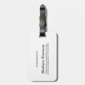 Modernes, elegantes Rose Gold Glitzer Script Monog Gepäckanhänger (Rückseite vertikal)