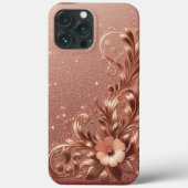 Modernes, elegantes Rose mit Blumenkurve2 Case-Mate iPhone Hülle (Rückseite)