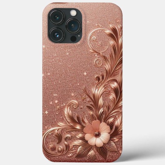 Modernes, elegantes Rose mit Blumenkurve2 Case-Mate iPhone Hülle (Rückseite)