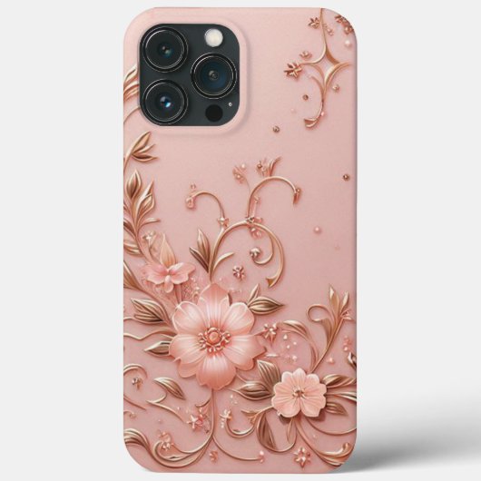 Modernes, elegantes Rose mit Blumenkurve8 Case-Mate iPhone Hülle (Rückseite)