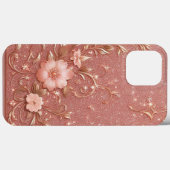 Modernes, elegantes Rose mit Blumenkurve9 Case-Mate iPhone Hülle (Rückseite (Horizontal))