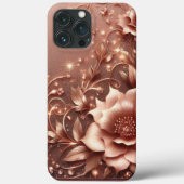 Modernes, elegantes Rose mit Blumenkurve Case-Mate iPhone Hülle (Rückseite)