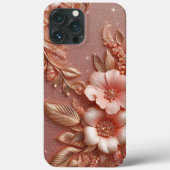 Modernes, elegantes Rose mit Blumenkurve Case-Mate iPhone Hülle (Rückseite)