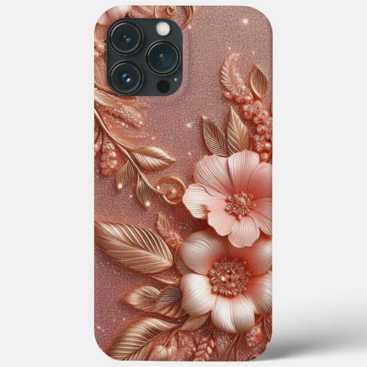 Modernes, elegantes Rose mit Blumenkurve Case-Mate iPhone Hülle (Rückseite)
