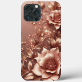 Modernes, elegantes Rose mit Blumenkurve Case-Mate iPhone Hülle (Rückseite)