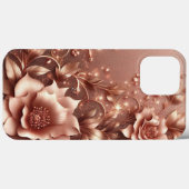 Modernes, elegantes Rose mit Blumenkurve Case-Mate iPhone Hülle (Rückseite (Horizontal))