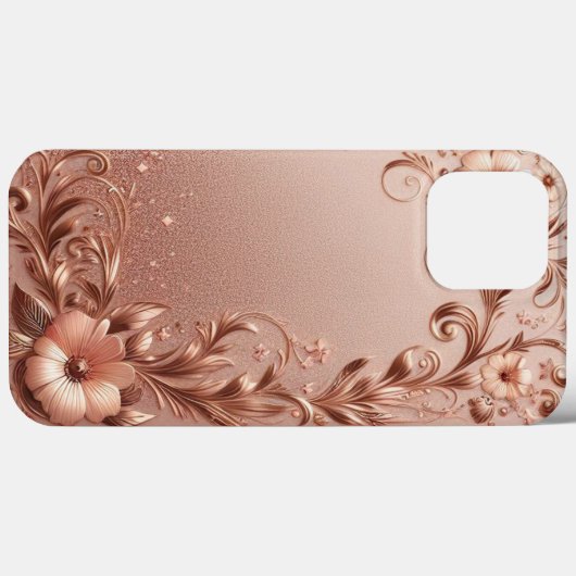 Modernes, elegantes Rose mit Blumenkurve Case-Mate iPhone Hülle (Rückseite (Horizontal))
