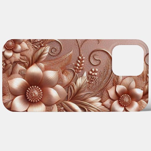 Modernes, elegantes Rose mit Blumenkurve Case-Mate iPhone Hülle (Rückseite (Horizontal))