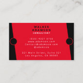Modernes Elegantes Rot & Schwarz Visitenkarte (Rückseite)
