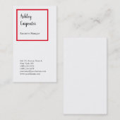 Modernes, elegantes Rot-Weiß-beruflich Visitenkarte (Vorne/Hinten)