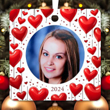 Modernes elegantes Rotes Herz Weihnachts-Foto