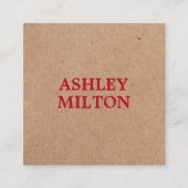 Modernes, elegantes, rotes Unternehmen Quadratische Visitenkarte (Vorderseite)