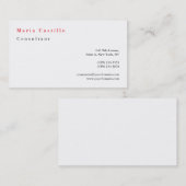 Modernes Elegantes Rotes Weiß Minimalistisch Schli Visitenkarte (Vorne/Hinten)