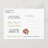 Modernes, elegantes rustikales Foto Save the Date  Ankündigungspostkarte (Rückseite)