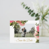 Modernes, elegantes rustikales Foto Save the Date  Ankündigungspostkarte (Stehend Vorderseite)