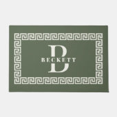 Modernes, elegantes Sage-Griechisch-Tastenrahmen-M Fußmatte (Vorderseite)