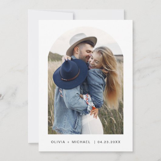 Modernes elegantes, Save the Date Foto Minimalisti (Vorderseite)