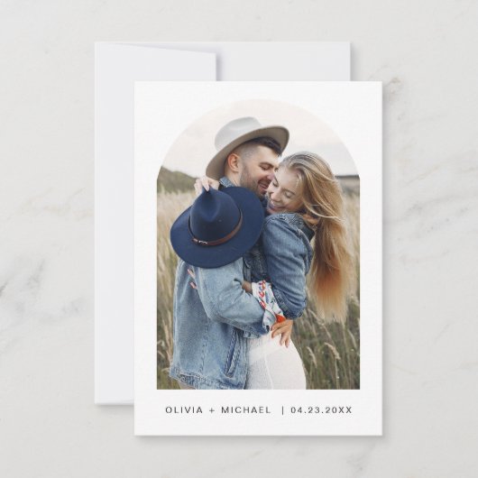 Modernes elegantes, Save the Date Foto Minimalisti (Vorderseite)