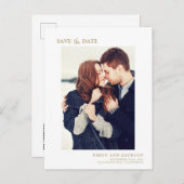 Modernes elegantes, Save the Date Foto Minimalisti Ankündigungspostkarte (Vorne/Hinten)