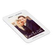 Modernes elegantes Save the Date Foto White Magnet (Rechte Seite)