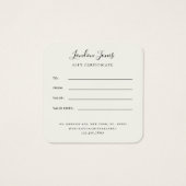 Modernes, elegantes, schicke ivorische Geschenkgut (Rückseite)