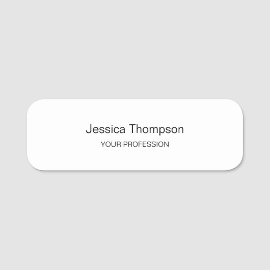 Modernes Elegantes Schlicht Einfaches Beruflich Namensschild (Vorderseite)