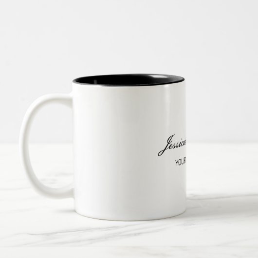 Modernes Elegantes Schlicht Einfaches Beruflich Zweifarbige Tasse (Links)