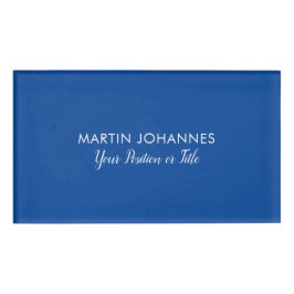 Modernes Elegantes Schlicht Stilvolles Blau Minima Namenschild