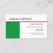 Modernes Elegantes Schlichtes Grün-Weiß Visitenkarte (Vorderseite)