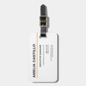 Modernes Elegantes Schlichtes Weiß Gepäckanhänger (Vorderseite vertikal)