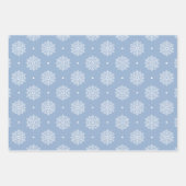 Modernes elegantes Schneeflockenmuster Winter Blau Geschenkpapier Set (Vorderseite 2)