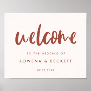 Modernes, elegantes Schneefräßchen Hochzeitsempfan Poster