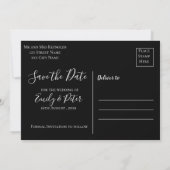 Modernes elegantes Schriftart Hochzeit Foto Save t Save The Date (Rückseite)