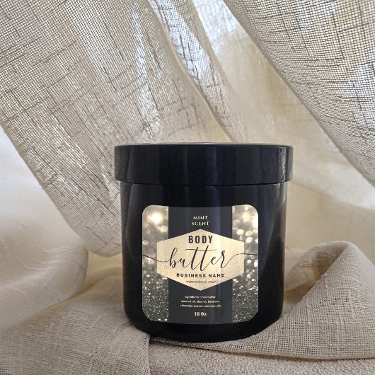 Modernes, elegantes Schriftzeichen-Butterlabel Quadratischer Aufkleber